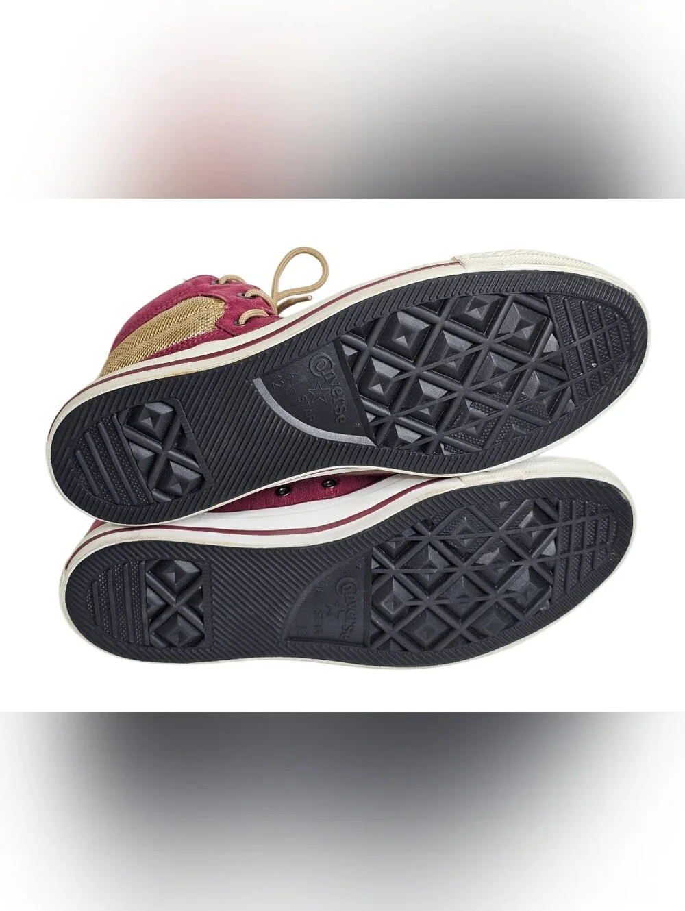 Converse Chuck Taylor All Star High Street Burgundy Maroon Tan Sneakers Men's 12
